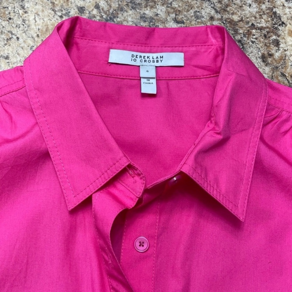 New Derek Lam 10 Crosby Cora Sleeveless Cotton Shirtdress Pink size 6 - Picture 11 of 12
